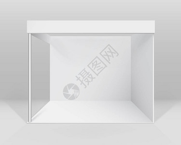 矢量白空室内贸易展览BoothStand演示标准台图片