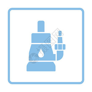 潜水泵图标蓝色框架设背景图片