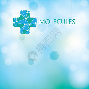 抽象医学分子绿光背景背景图片