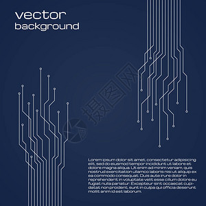 具有微晶片元素的抽象技术暗蓝色背景电路板背景图片