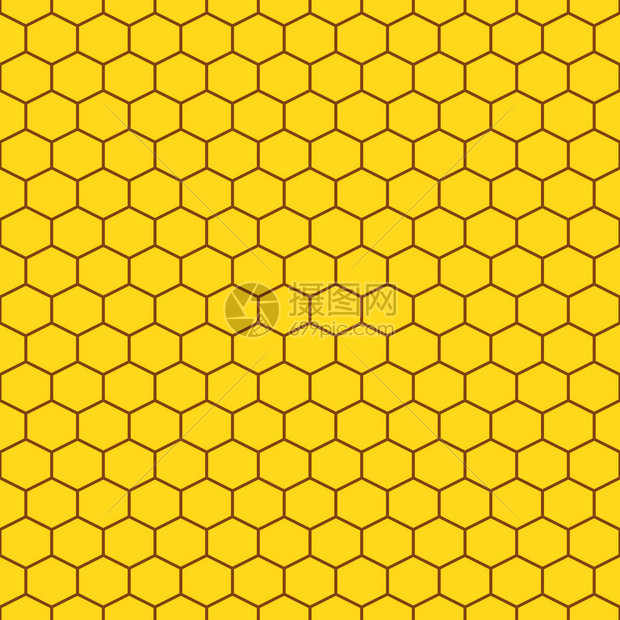 蜂窝黄色无缝矢量模式静调蜂图片