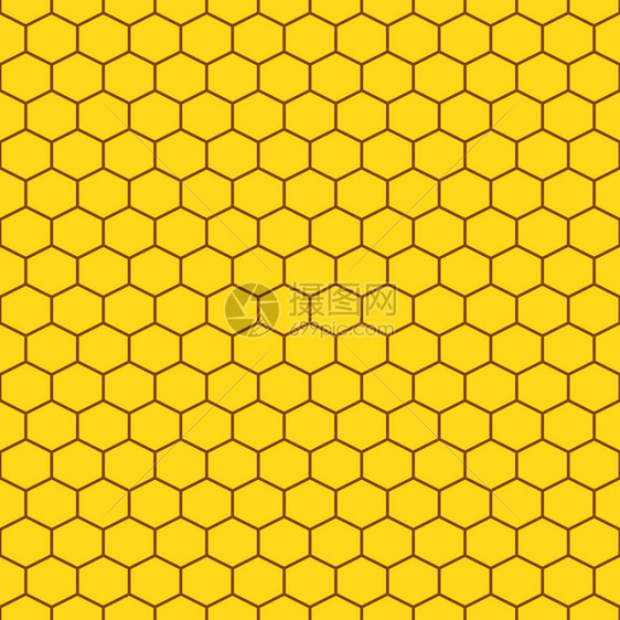 蜂窝黄色无缝矢量模式静调蜂图片