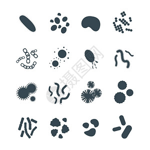 细菌显微分离微生物图标人类微生物学有机体和药物感染生物学疾病原体霉菌病媒图解花粉病HIV图片