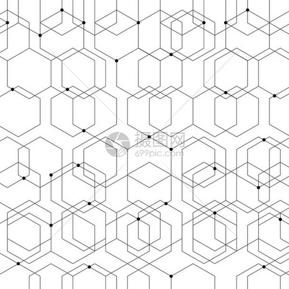 几何抽象条纹点立方体细胞网络连图片