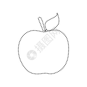 苹果标志图向量白色背景上的黑色虚图片