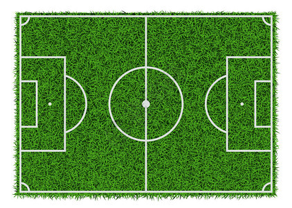绿色青草足球场的顶端视图片