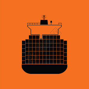 集装箱船舶图标黑色橙背图片