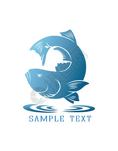 标志或印刷的红鱼钓鱼运动标志图片