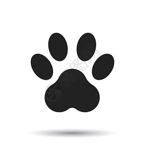 爪子打印图标矢量图孤立在白色背景上狗猫熊爪符背景图片