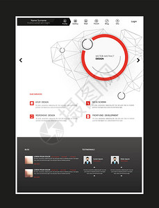 网站设计模板带有抽象背景矢量插图的图片