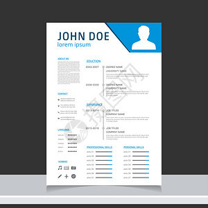创意时尚的履历模板求职者简历企背景图片