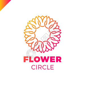 FlowerLogo圆圈抽象设计矢量模板图片