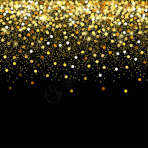 黑色背景上落下的金色粒子散落的金色五彩纸屑闪亮的金色丰富的奢华时尚闪光背图片