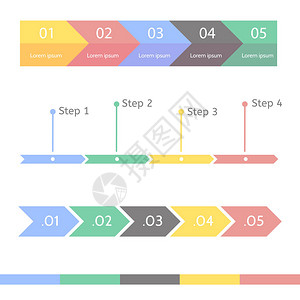 进度统计学概念业务流程一步走Infographic矢量模板供展示时间线统背景图片