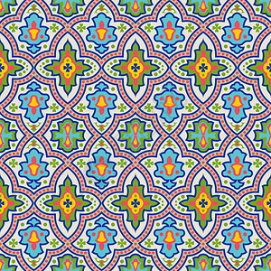 矢量无缝模式多彩的民族装饰品阿拉伯风格图片