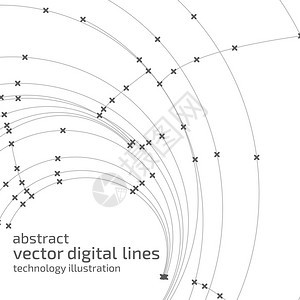 矢量抽象背景现代技术插图与网格和点数字几何抽象线条和图片