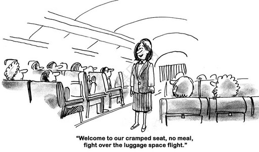 有关乘客搭乘飞机旅行时待遇差的图片