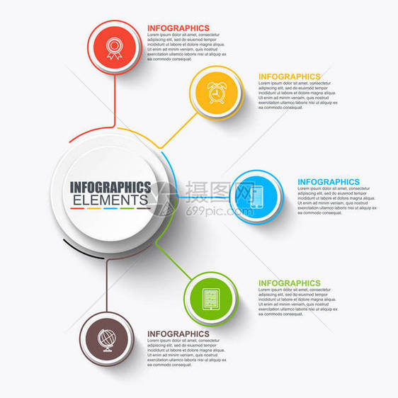 业务信息图表模板矢量图图片