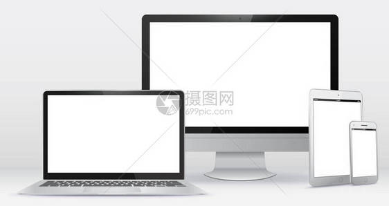 计算机屏幕平板电脑笔记本电脑灰色背景的智能图片