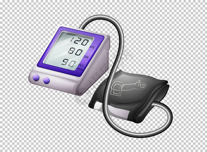透明背景插图上的数字血压监视器info图片