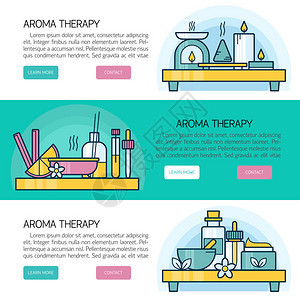 带有芳香疗法元素的矢量水平组合现代模板插图带有文本位置的横图片
