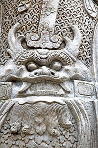 恶魔在寺庙曼谷亚洲泰国抽象交叉颜色步骤金扫管笏宫殿图片