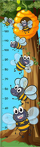 测高图蜜蜂飞翔插画图片