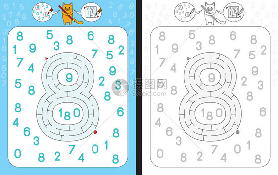 学习数字的工作表识别数字8数字8图片