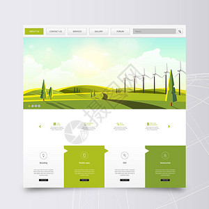 网站模板和风力涡轮风图片