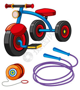 三轮车和其他玩具插图图片