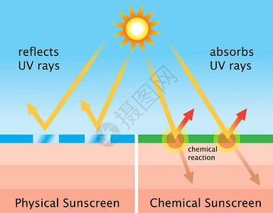 化学防晒霜通过化学反应吸收紫外线图片