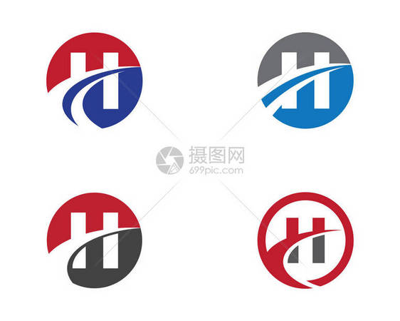H字母Logo业务模板商务图片