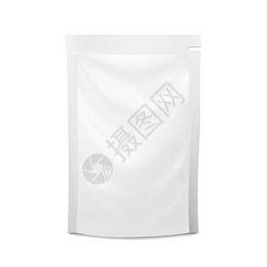 白色空白塑料带嘴袋矢量Doypack食品袋包装果泥的模板包装设计图片