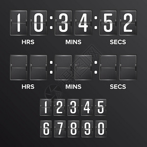 翻转倒数计时器向量模拟黑色记分牌数字计时器空白时图片