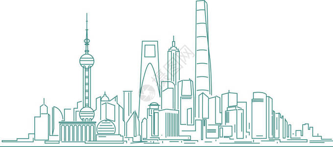 东方明珠上海插画