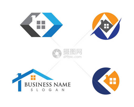 用于商业公司标志的地产和建筑Logo设计图片