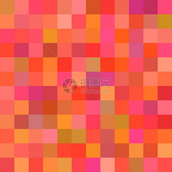 几何抽象的平方马赛克背景从红色调图片