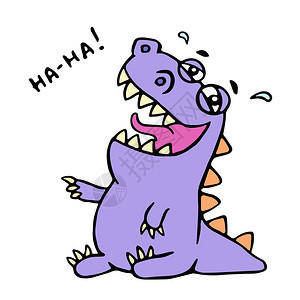 可爱紫色龙的笑容矢量插图友善的图片
