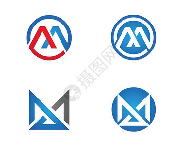 M字母Logo业务模版背景图片