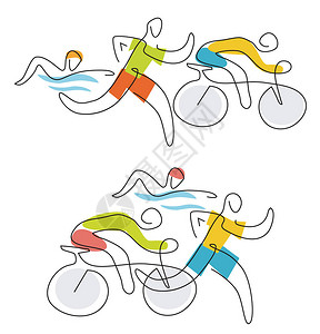 两幅三亚特隆运动员的插图线上艺术结构化图片