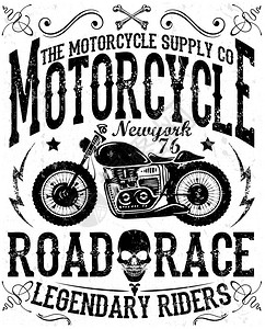 旧式摩托车海报t图片