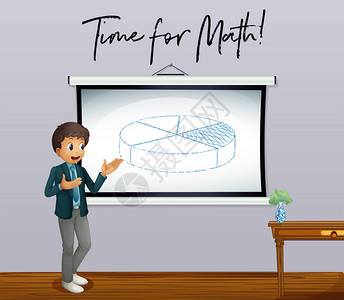 在课堂插图中与数学教师一图片