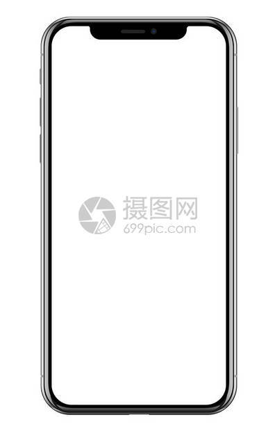 全新现实手机黑色智能手机在苹果iPhoneX矢量图片