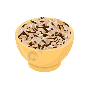 木碗中的野稻被隔绝图片