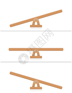 跷板或木制天平秤平衡和不平衡相等和不等的重量白色背景上图片