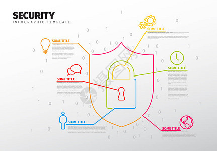 由行和图标制成的矢量安全信息格图片