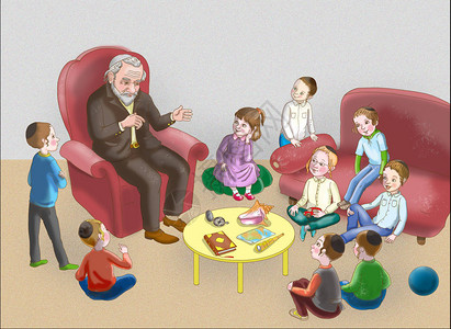 犹太洁食犹太儿童犹太教儿童拉比研插画