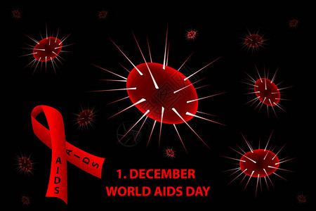 12月1日世界艾滋病日红丝带病媒图片