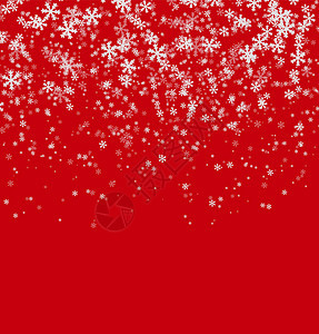 红底的白雪花落下圣诞快乐和新年快乐模背景图片