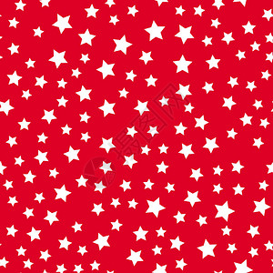 无缝模式白星在红色背景图片